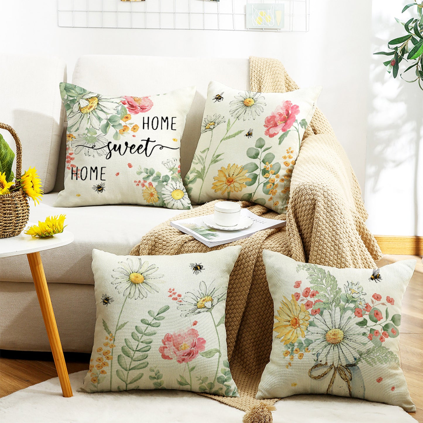 Gogreen Holiday Deal Selection Phantoscope New Living Series Duplex Printing Decorative Throw Pillow Covers, 18" x 18", Set of 4