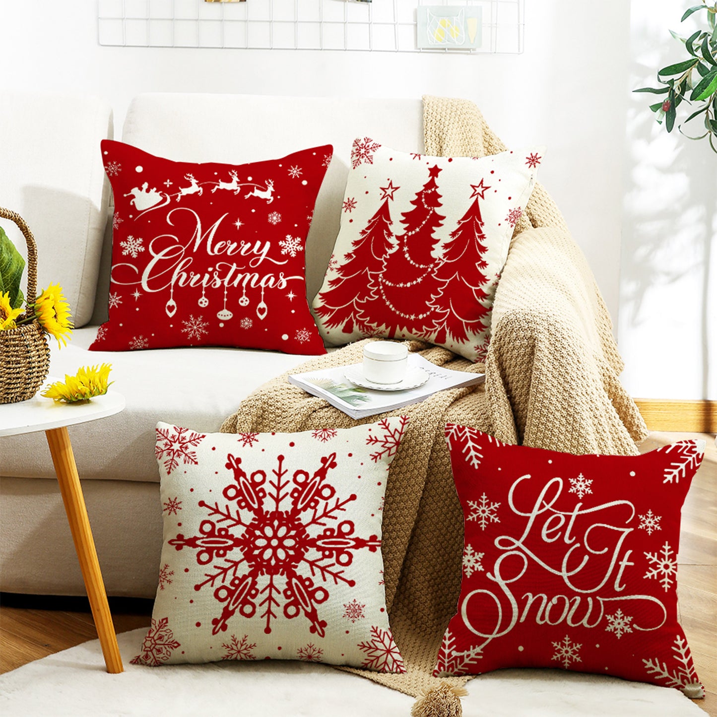 Gogreen Holiday Deal Selection Phantoscope New Living Series Duplex Printing Decorative Throw Pillow Covers, 18" x 18", Set of 4