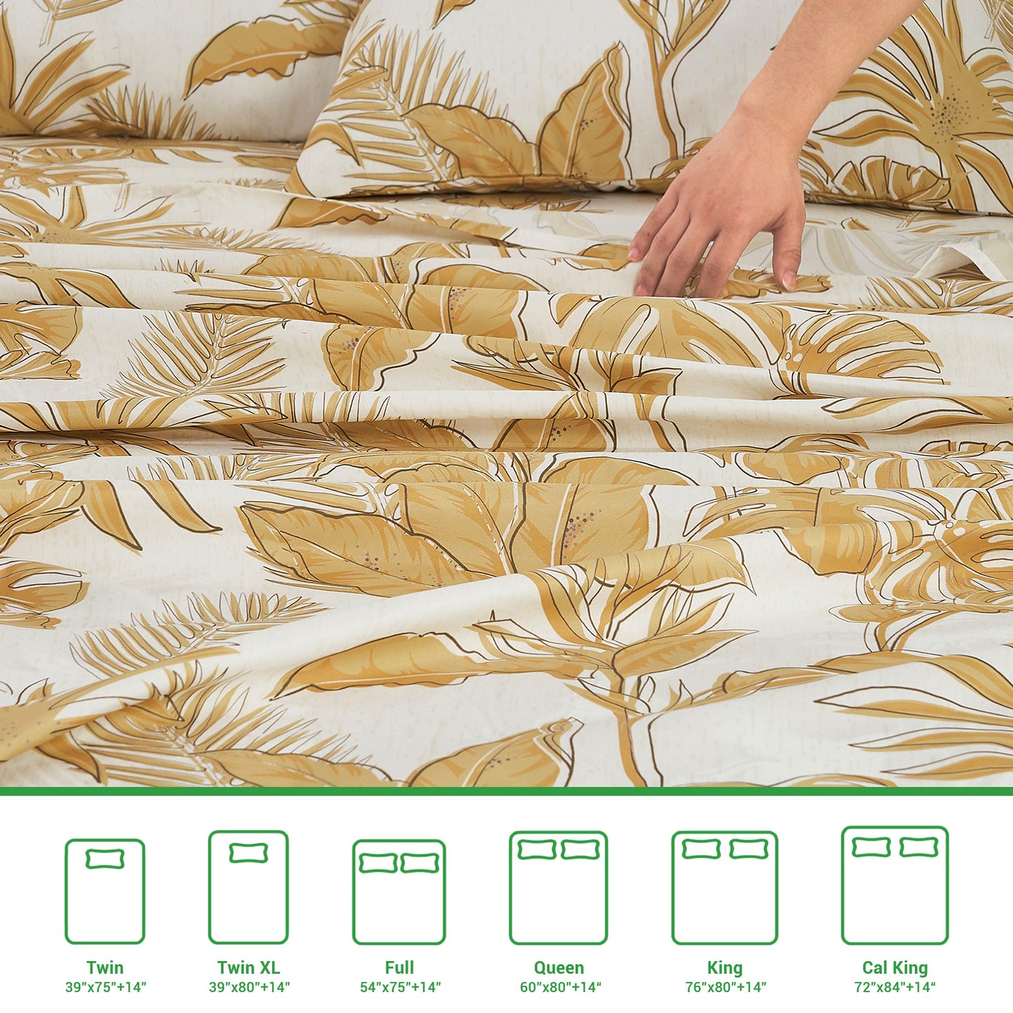 Gogreen Sheet Set Deep Pocket, Breathable Microfiber Super Soft Sheet Set Cooling Sheets, Luxury Hotel Style Home Decor Bed Sheet Set, Gift for Women, Men