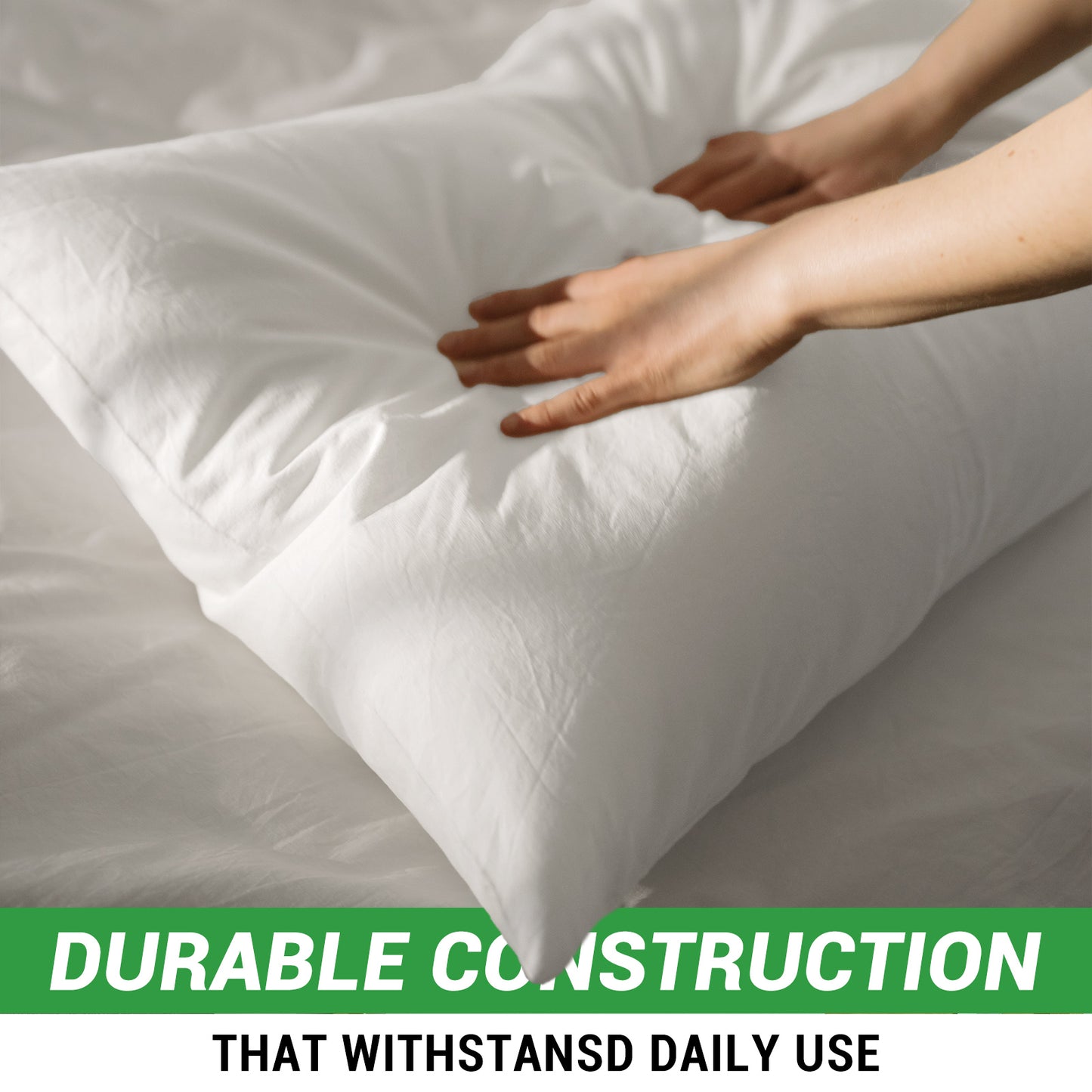 GOGREEN Cotton Waterproof Pillow Protector, Breathable Pillow Cover, Cooling Pillow Case Protector with Zipper, Super Soft Pillow Case Cover with Zipper