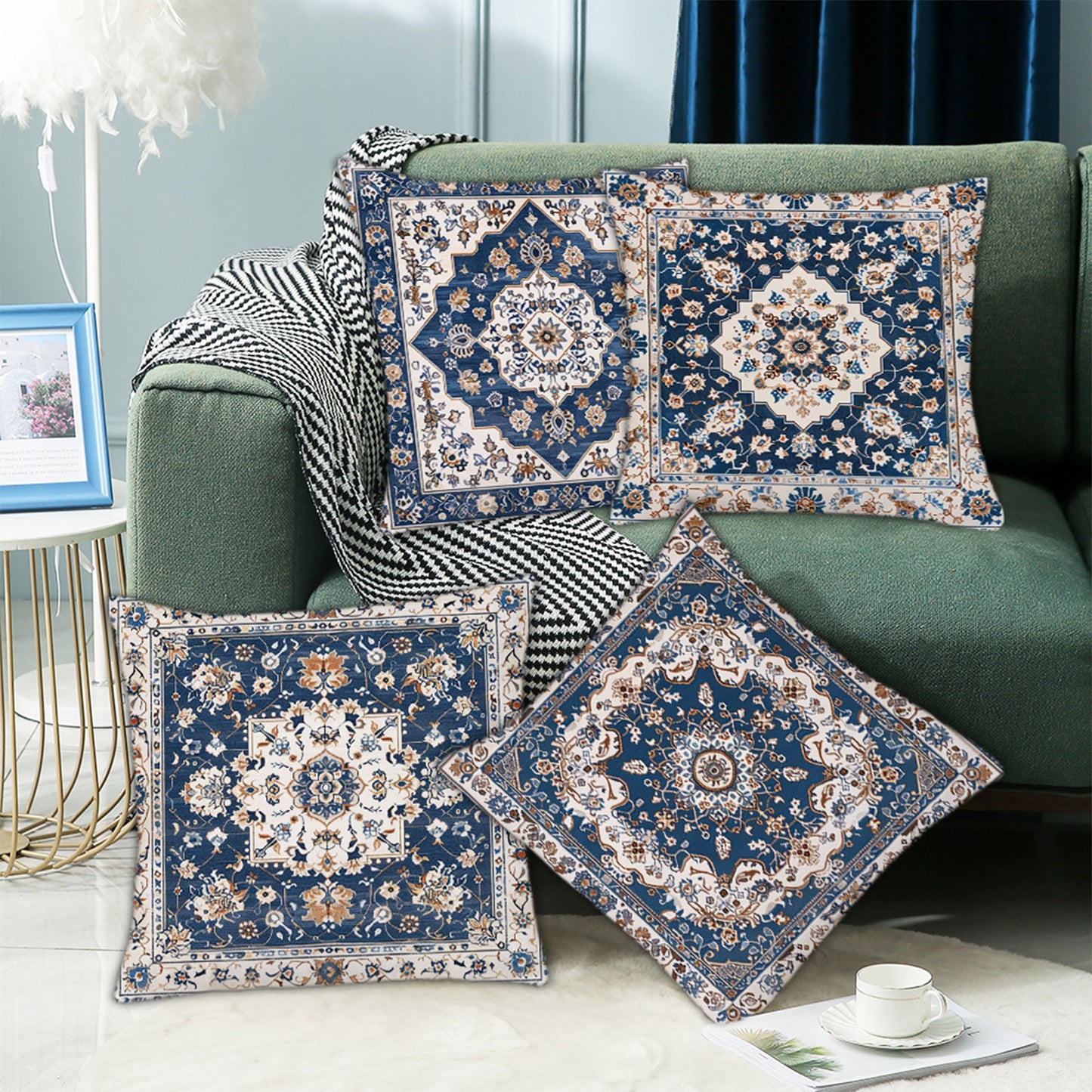 Gogreen Holiday Deal Selection Phantoscope New Living Series Duplex Printing Decorative Throw Pillow Covers, 18" x 18", Set of 4