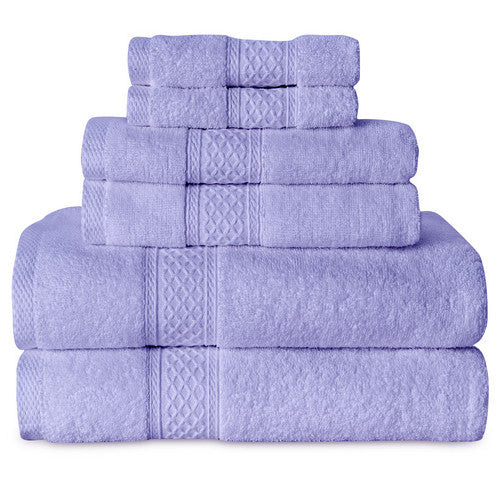 Gogreen White Bath Towel Sets of 6 Pieces, 2 Bath Towels 2 Hand Towels 2 Washcloths, 100% Cotton Highly Absorbent Towels for Bathroom, Gym, Hotel