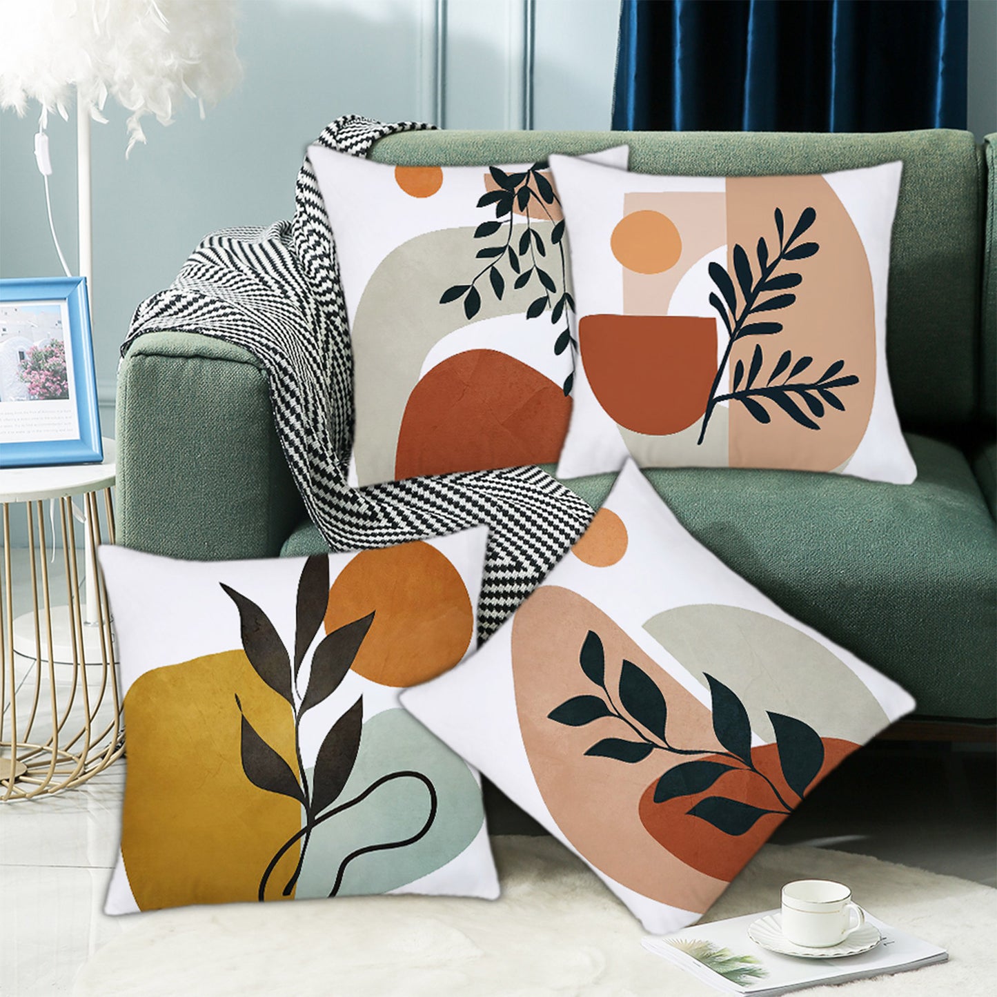 Gogreen Holiday Deal Selection Phantoscope New Living Series Duplex Printing Decorative Throw Pillow Covers, 18" x 18", Set of 4