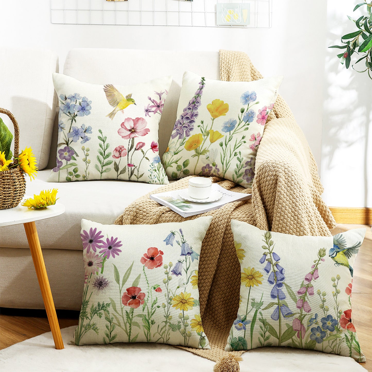 Gogreen Holiday Deal Selection Phantoscope New Living Series Duplex Printing Decorative Throw Pillow Covers, 18" x 18", Set of 4
