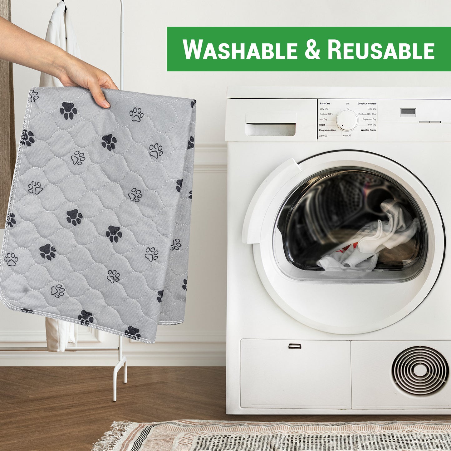 Hitime Cozy Waterproof Reusable Pets Training Pads Washable Pee Pads for Dogs, Puppy Pads for Potty Training with Leakproof Bottom