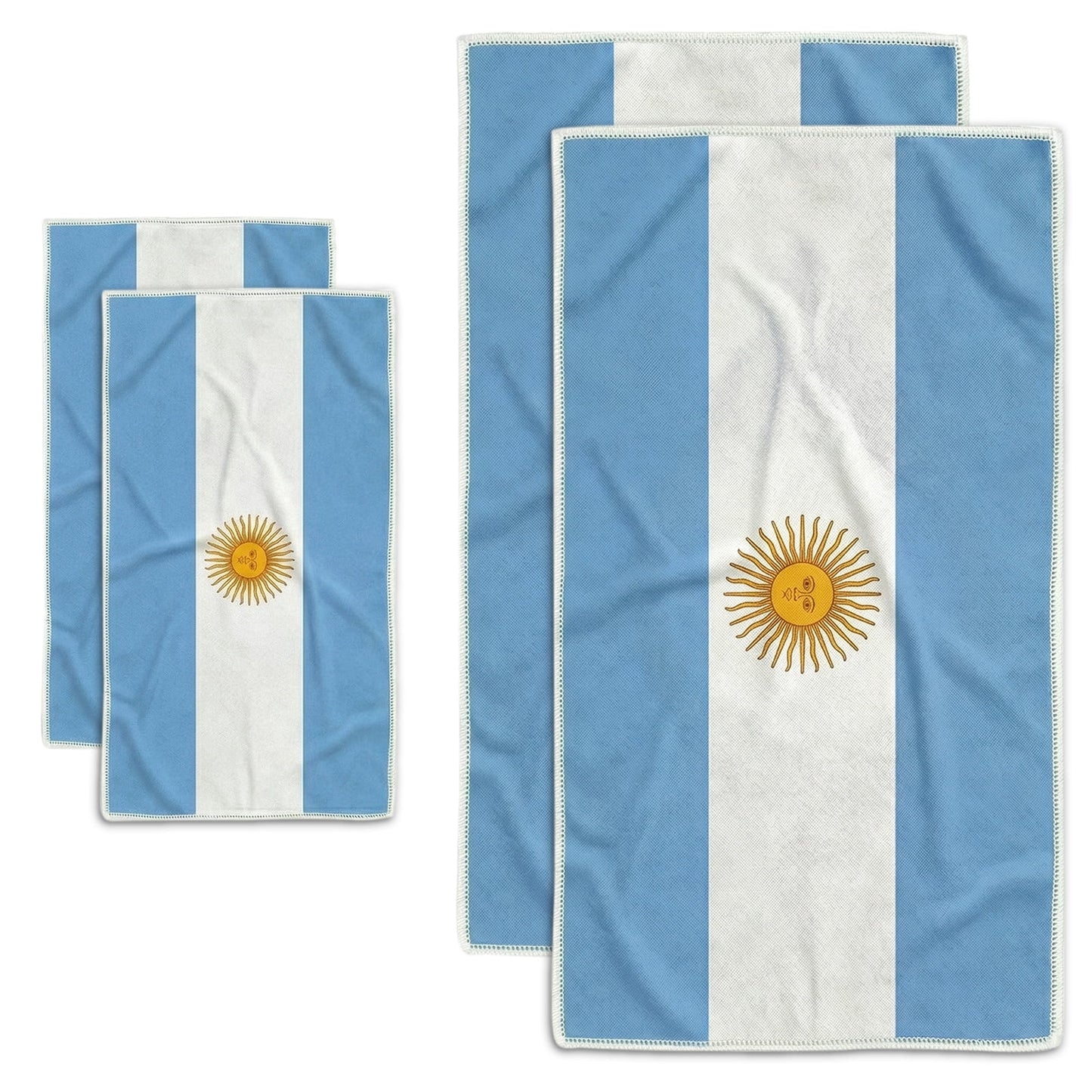 GOGREEN 4 Pack Argentina Beach Towel Large Sand Free Towels for Travel, Quick Dry Absorbent Beach Towels for World Cup 2026 Pool Yoga Gym Camping