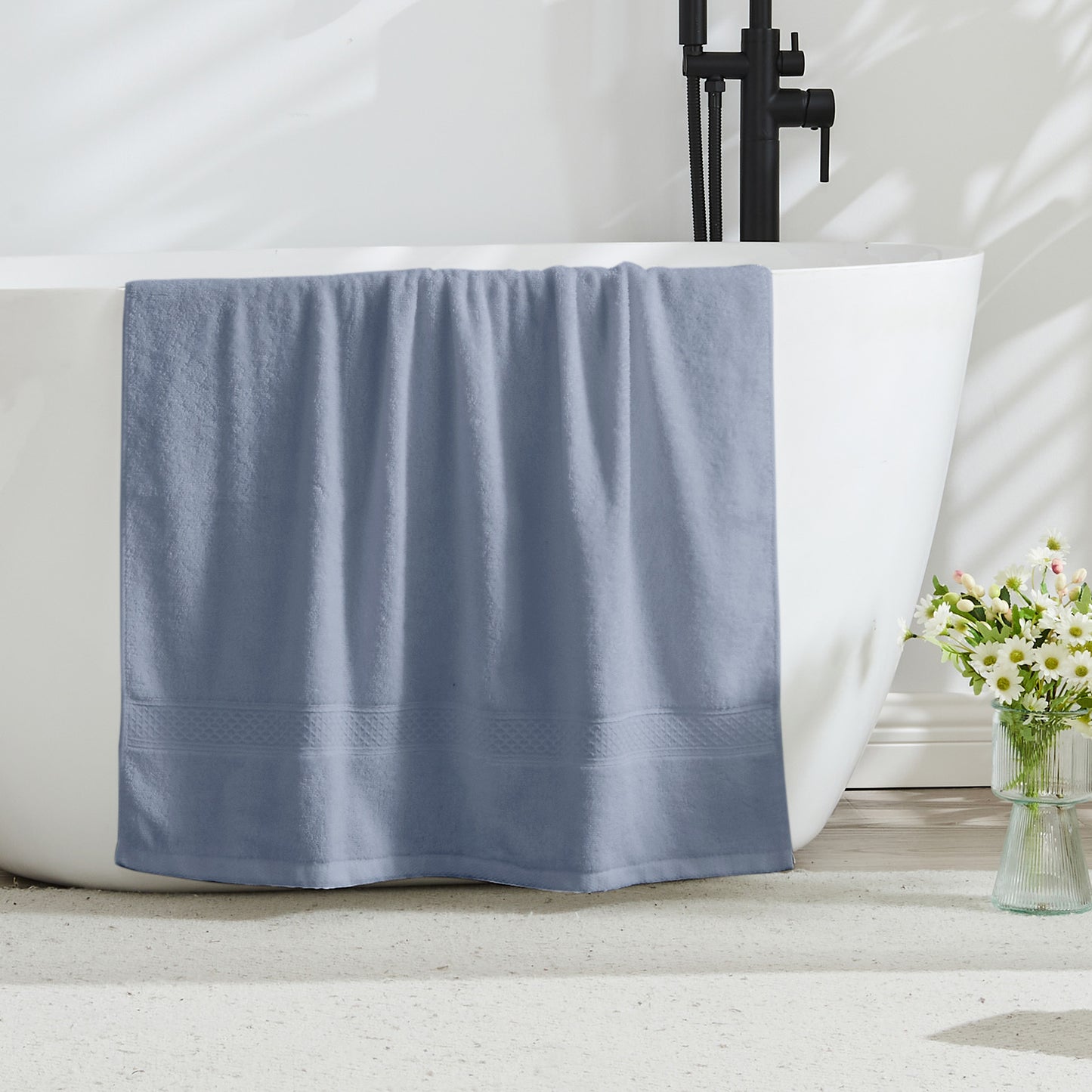 Gogreen 100% Cotton Bath Towel Sets of 4 Pieces, 4 Bath Towels, Highly Absorbent Towels for Bathroom, Gym, Hotel