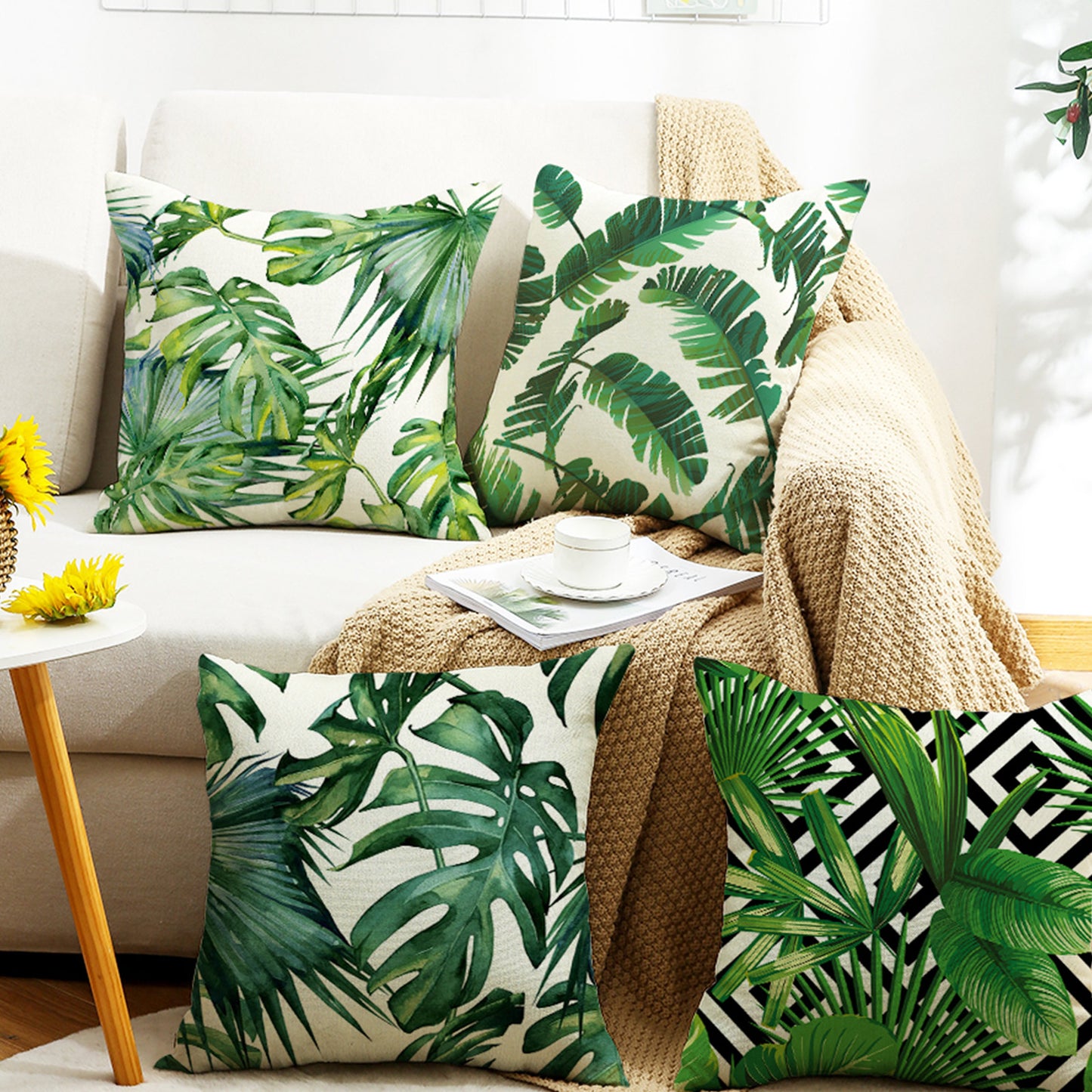 Gogreen Holiday Deal Selection Phantoscope New Living Series Duplex Printing Decorative Throw Pillow Covers, 18" x 18", Set of 4