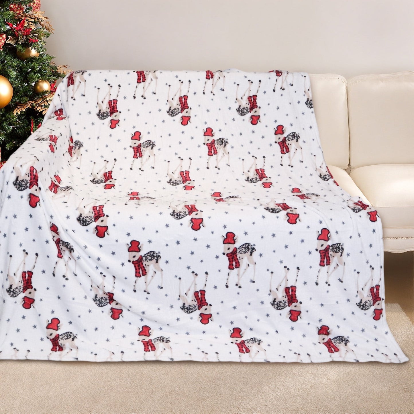 GOGREEN Cozy Blanket Printed Blanket Throw Christmas Blanket - 300 GSM Fleece Blanket Throw Size Blanket for Home Decoration, Ultra Soft Blanket Microfiber Throw Blanket (Throw - 50 x 60)