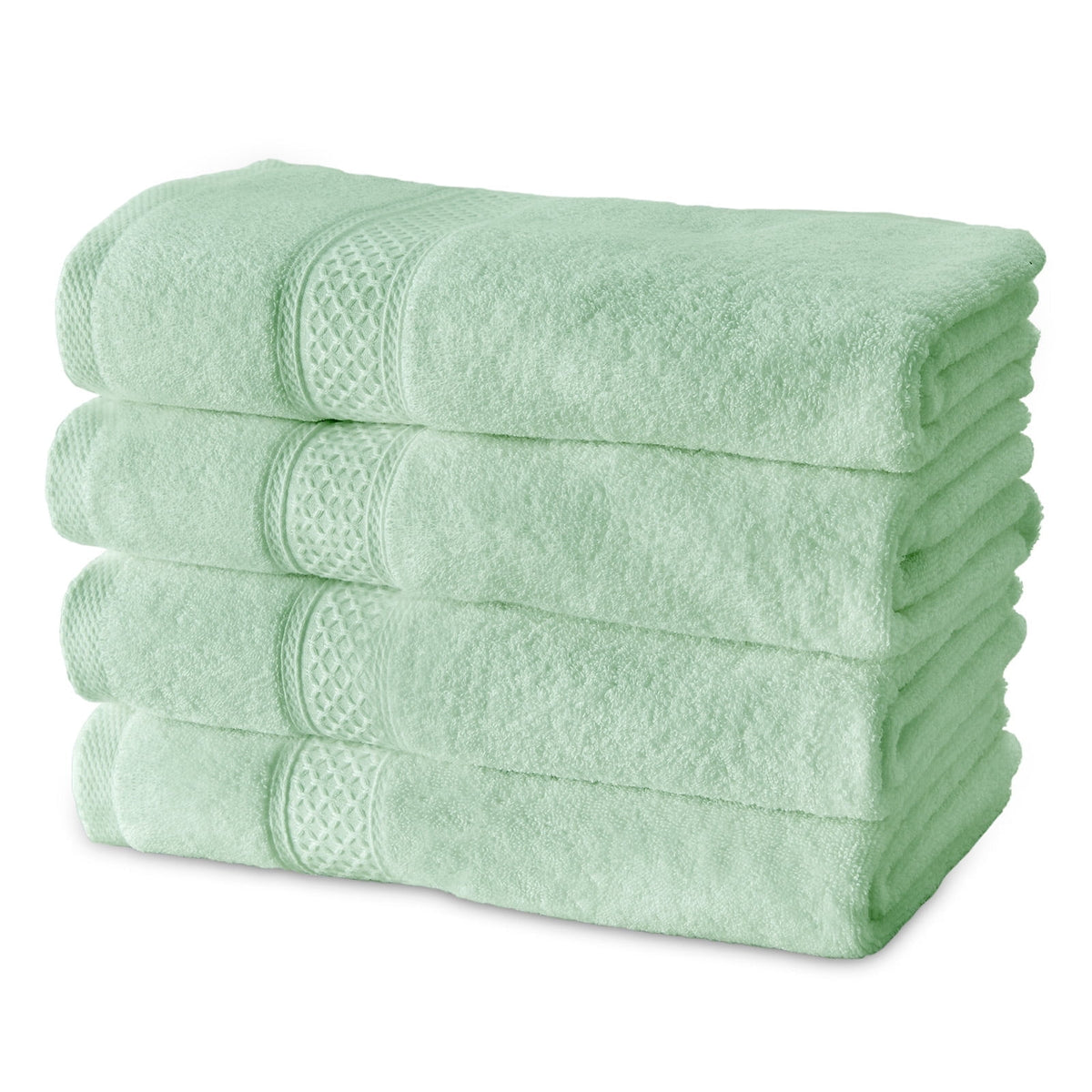 Gogreen 100% Cotton 4-Pack Bath Towel Sets of 4, Bath Towel Highly Absorbent Towels for Bathroom, Gym, Hotel (Spa Blue)