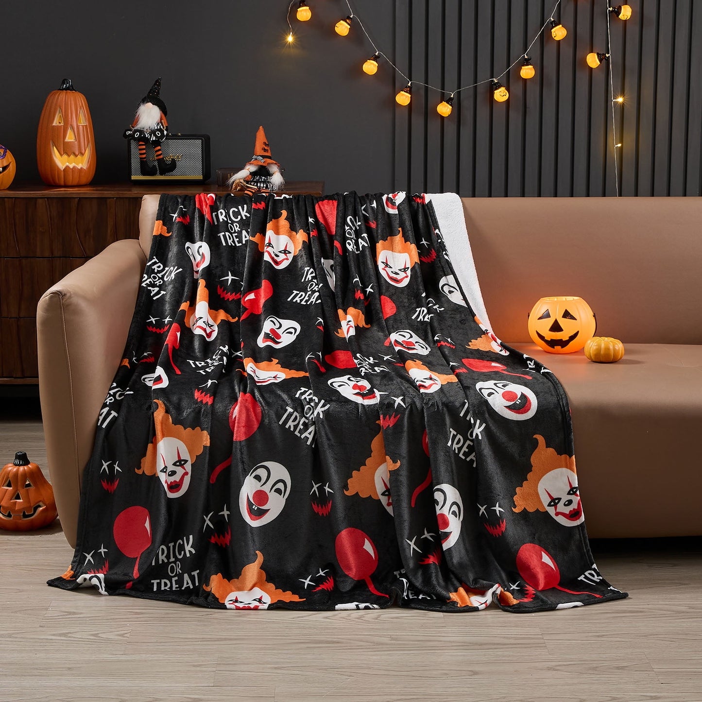 Gogreen Cozy Blanket Printed Blanket Throw Halloween Joker Blanket - 300 GSM Fleece Blanket Throw Size Blanket for Home Decoration - Ultra Soft Blanket Microfiber Throw Blanket (Throw - 50 x 60)