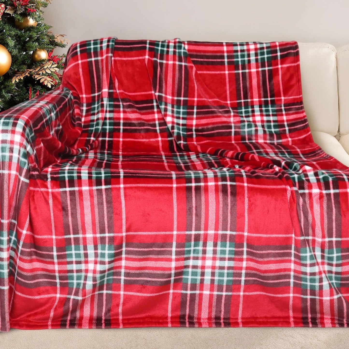 GOGREEN Cozy Blanket Printed Blanket Throw Christmas Blanket - 300 GSM Fleece Blanket Throw Size Blanket for Home Decoration, Ultra Soft Blanket Microfiber Throw Blanket (Throw - 50 x 60)