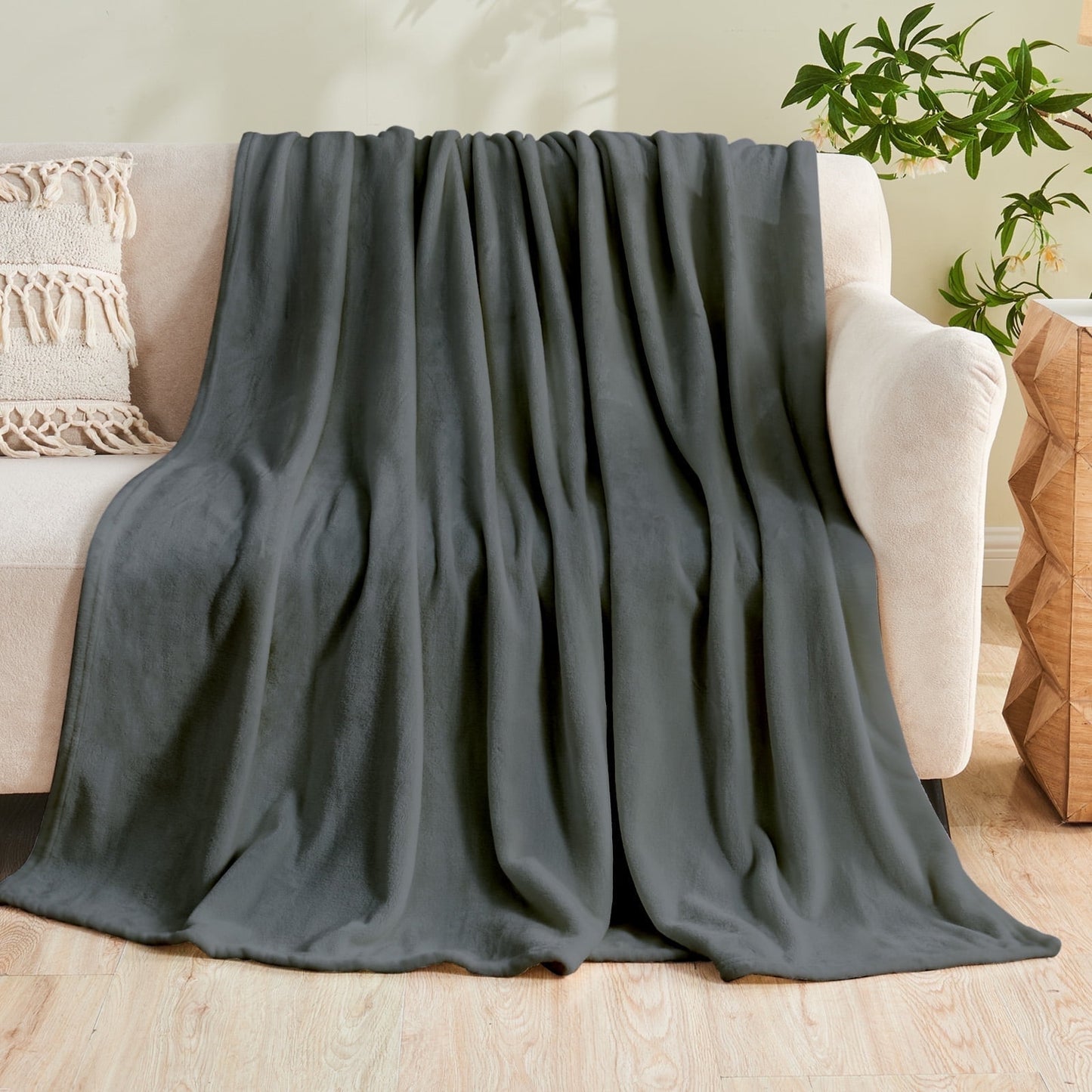Gogreen Cozy Blanket Solid Blanket Throw Blanket - 300 GSM Fleece Blanket Throw Size Blanket for Home Decoration, Ultra Soft Blanket Microfiber Throw Blanket (Throw - 50 x 60)
