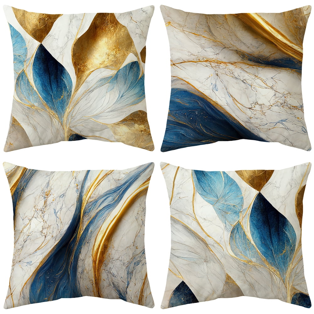 Gogreen Phantoscope New Living Series Duplex Printing Decorative Throw Pillow Covers, 18 x 18, Art Leaf, Set of 4