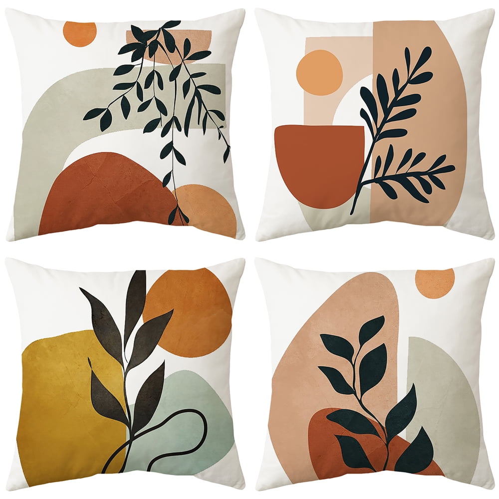 Gogreen Phantoscope New Living Series Duplex Printing Decorative Throw Pillow Covers, 18 x 18, Art Tree, Set of 4