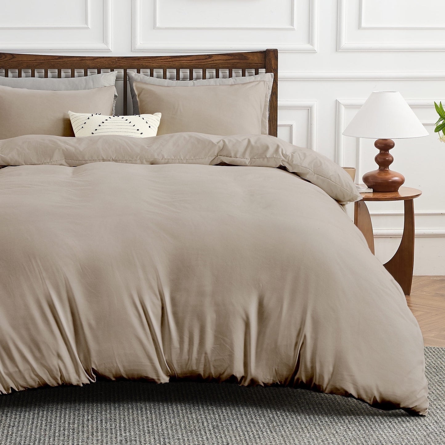 Hitime Luxury King Duvet Cover, Soft & Breathable Microfiber 3 Pieces King Bedding Sets, King Comfy Duvet Cover, with Zipper Closure