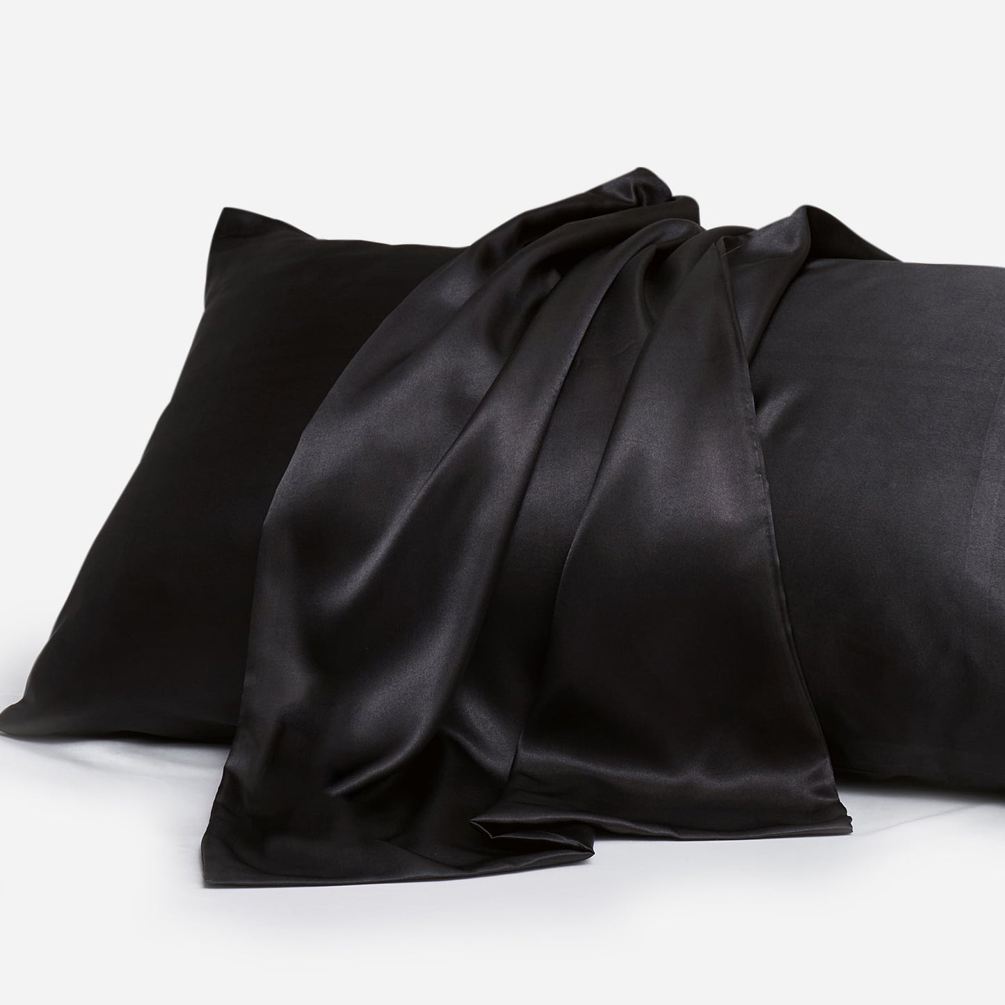 Gogreen Satin Pillowcase for Hair and Skin, Silk Satin Pillowcase 2 Pack, Pillow Cases Set of 2, Silky Pillow Cover with Envelope Closure (20x30, Black, Queen)