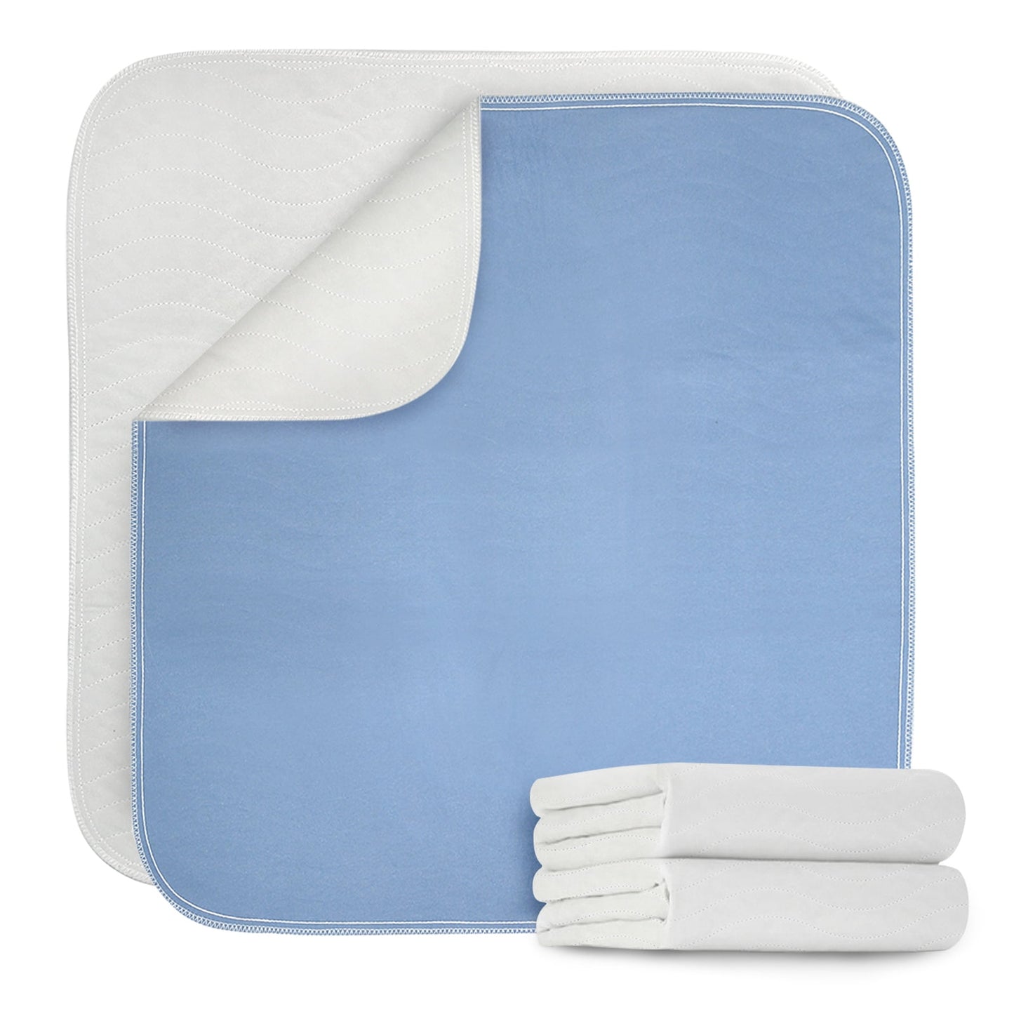 Gogreen Waterproof Reusable Underpads, 4-Layer Heavy Absorbency & Quilted Washable Pads for Kid, Adult, Elderly & Pet, Bedwetting Incontinence Pad for Bed, Sofa, Floor, Couch (18 x 24, Pack of 2)