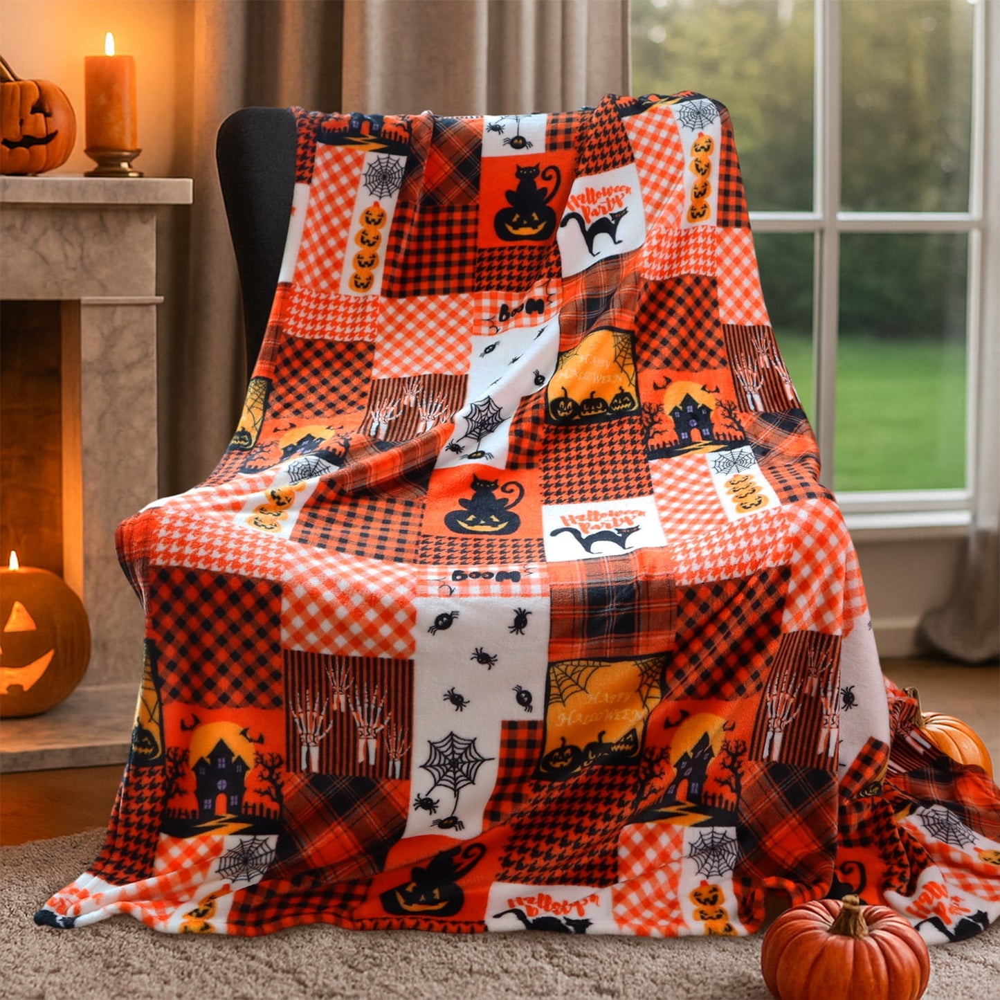 HITIME Cozy Blanket Printed Blanket Throw Halloween Collection Blanket - 300 GSM Fleece Blanket Throw Size Blanket for Home Decoration, Ultra Soft Blanket Microfiber Throw Blanket (Throw - 50 x 60)