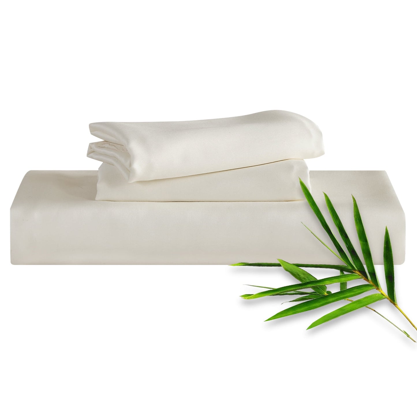 Hitime 3PC Bamboo Queen Sheet Set, Deep Pocket Fit 16, Breathable Super Soft Luxury Hotel Style Home Decor Queen Size Sheet Set, Gift for Women, Men - 2 Pillowcases, 1 Fitted Sheet