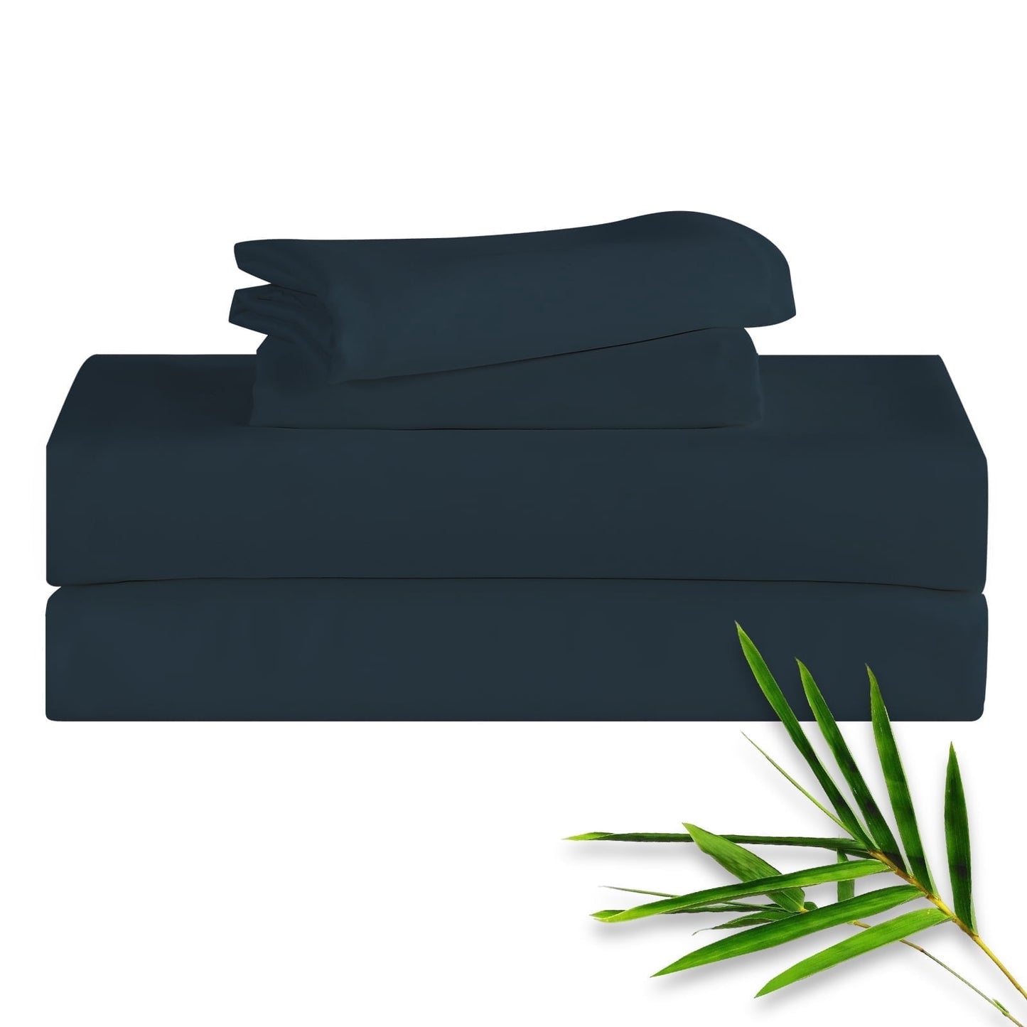 Hitime 4PC Bamboo Queen Sheet Set, Deep Pocket Fit 16, Breathable Super Soft Luxury Hotel Style Home Decor Queen Size Sheet Set, Gift for Women, Men - 2 Pillowcases, 1 Flat Sheet, 1 Fitted Sheet
