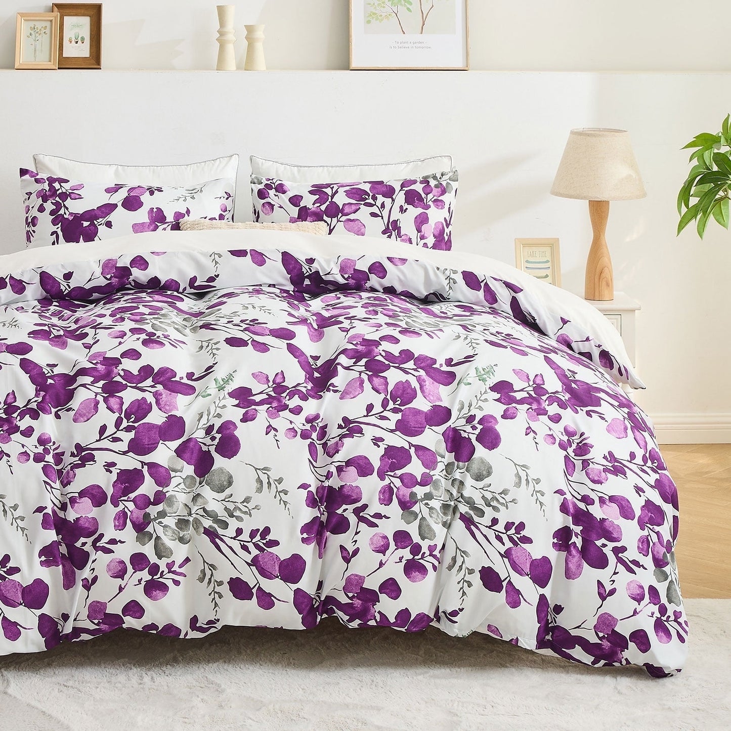 Hitime Queen Duvet Cover Set, Soft & Breathable Microfiber 3 Pieces Queen Bedding Sets, Pattern Queen Comfy Duvet Cover Set, with Zipper Closure (Queen)