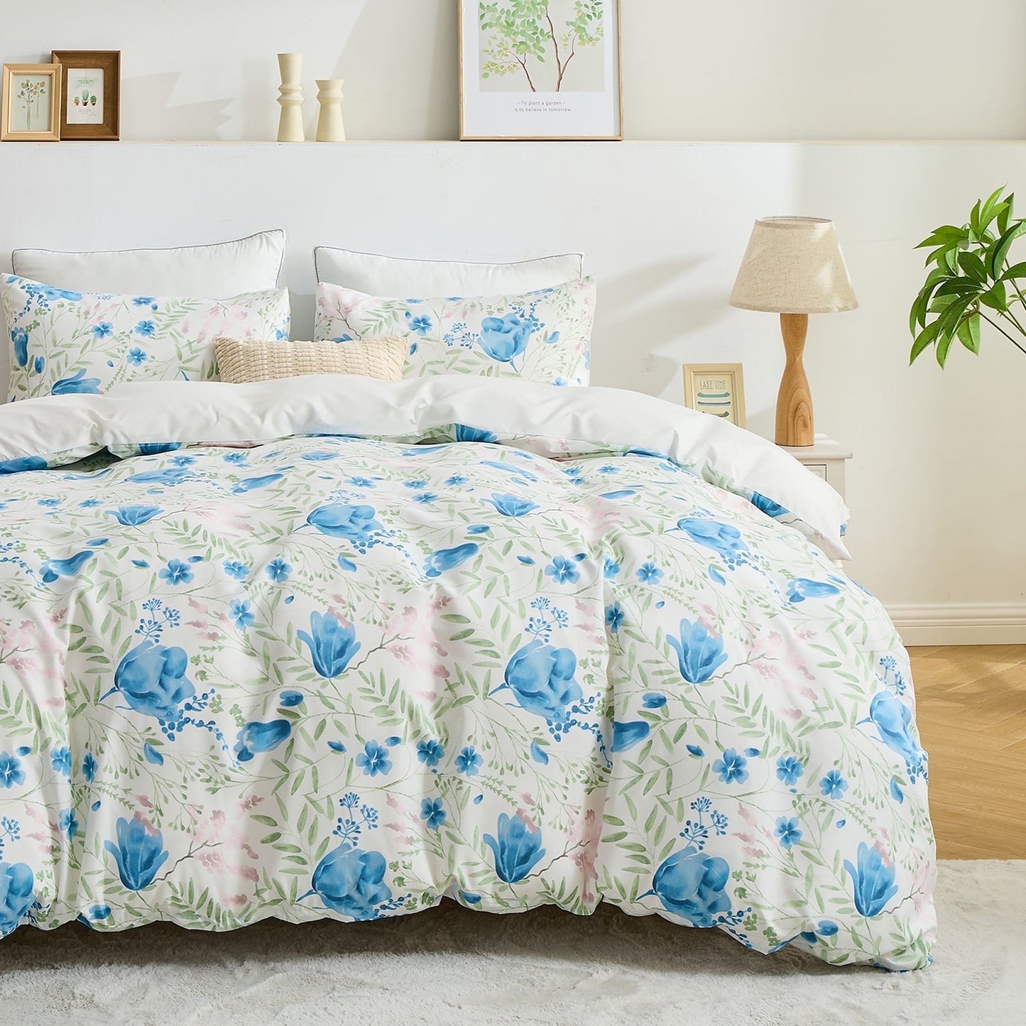 Hitime Twin Duvet Cover Set, Soft & Breathable Microfiber 3 Pieces Twin Bedding Sets, Pattern Twin Comfy Duvet Cover Set, with Zipper Closure (Twin)