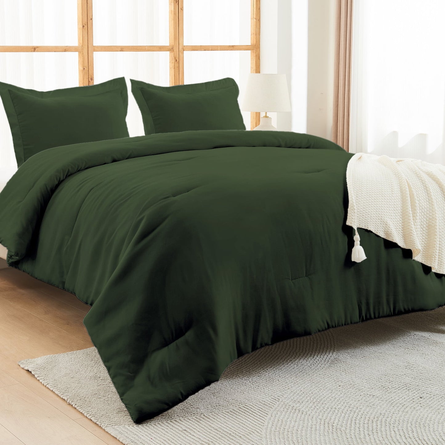 itime Ultra Soft Beige Twin Size Comforter Set 3 Pieces Gentle Down Alternative Bedding 1 Lightweight Comforter and 2 Pillowcase