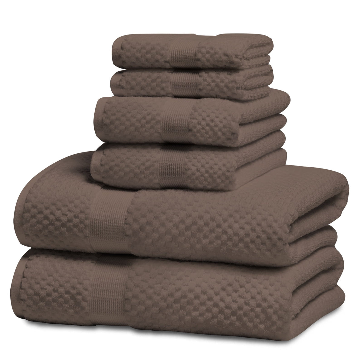 Kingrest Bath Towel Sets of 6 Pieces, 2 Bath Towels 2 Hand Towels 2 Washcloths, 100% Cotton Highly Absorbent Towels for Bathroom, Gym, Hotel