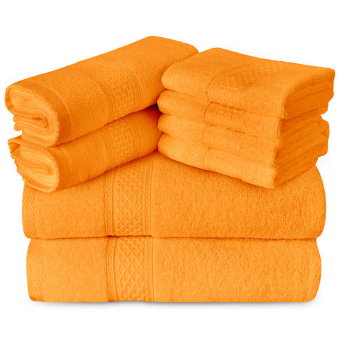 Gogreen White Bath Towel Sets of 6 Pieces, 2 Bath Towels 2 Hand Towels 2 Washcloths, 100% Cotton Highly Absorbent Towels for Bathroom, Gym, Hotel