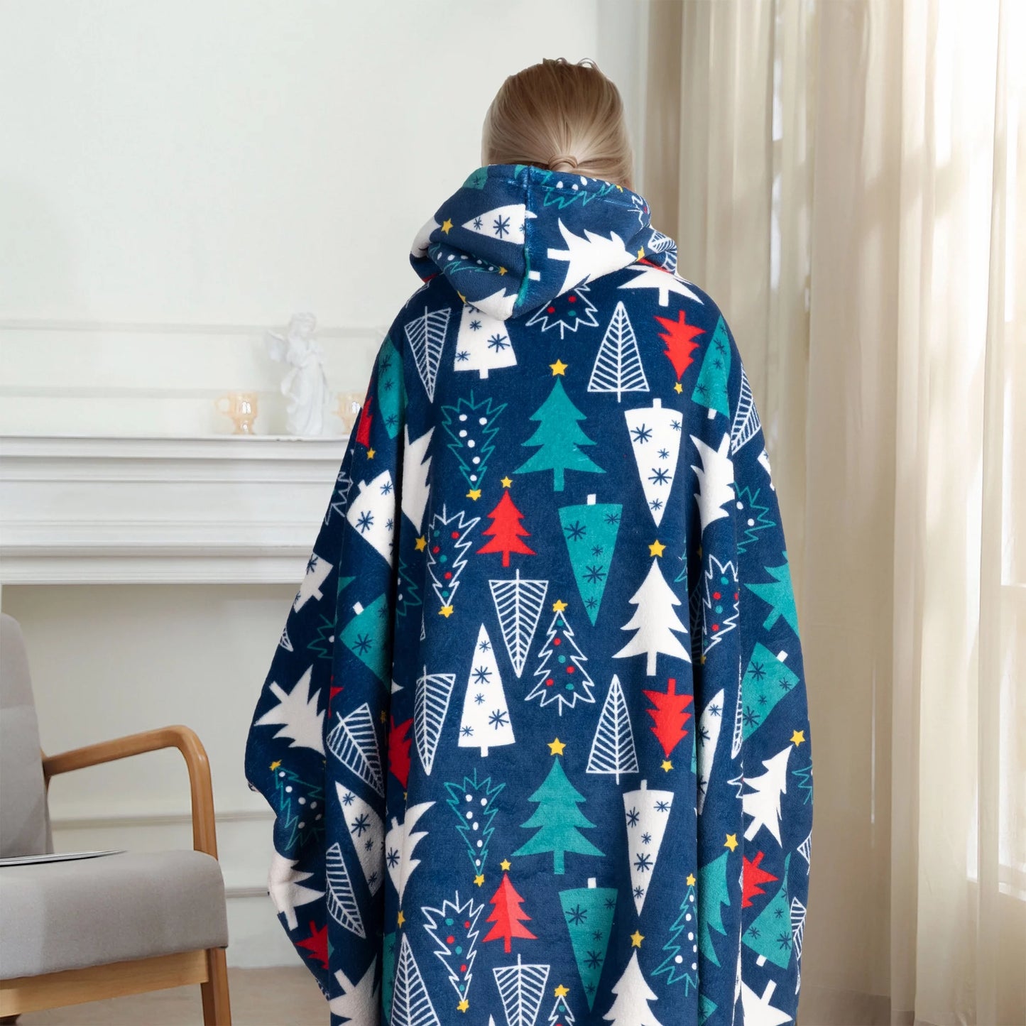GOGREEN Original | Oversized Wearable Blanket Hoodie, Thick Sherpa Fleece Sweatshirt Hooded Blanket with Giant Hood Kangroo Pocket for Adults Women Men, One Size Fits All