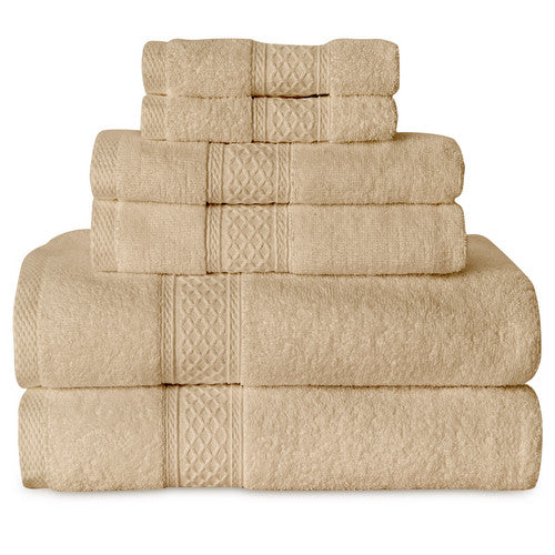 Gogreen White Bath Towel Sets of 6 Pieces, 2 Bath Towels 2 Hand Towels 2 Washcloths, 100% Cotton Highly Absorbent Towels for Bathroom, Gym, Hotel