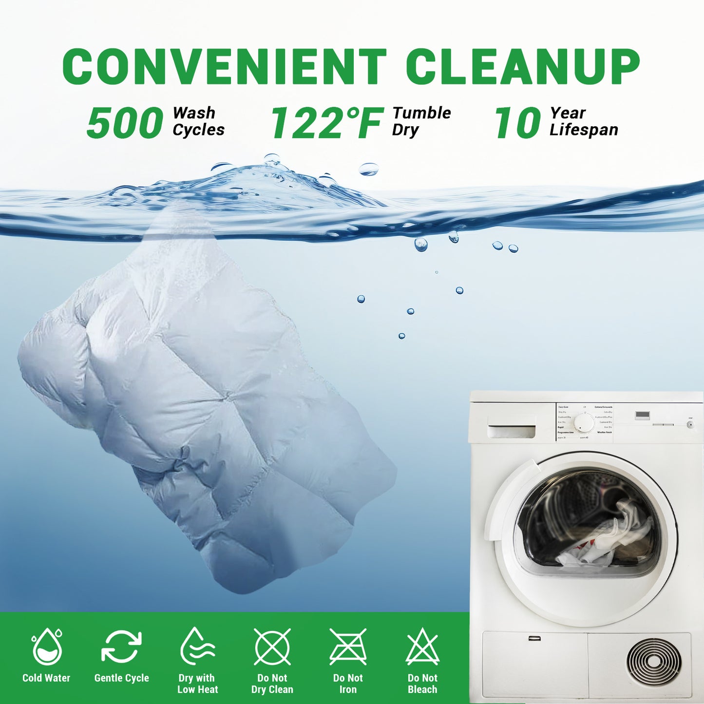 GOGREEN Waterproof Extra Thick Mattress Topper, Breathable Pillow Top Mattress Pad Cover Down Alternative Overfilled Plush Soft bed Protector Elastic Deep Pocket