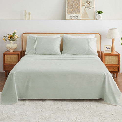 Kingrest 100% Cotton 4 Pieces Sheet Sets