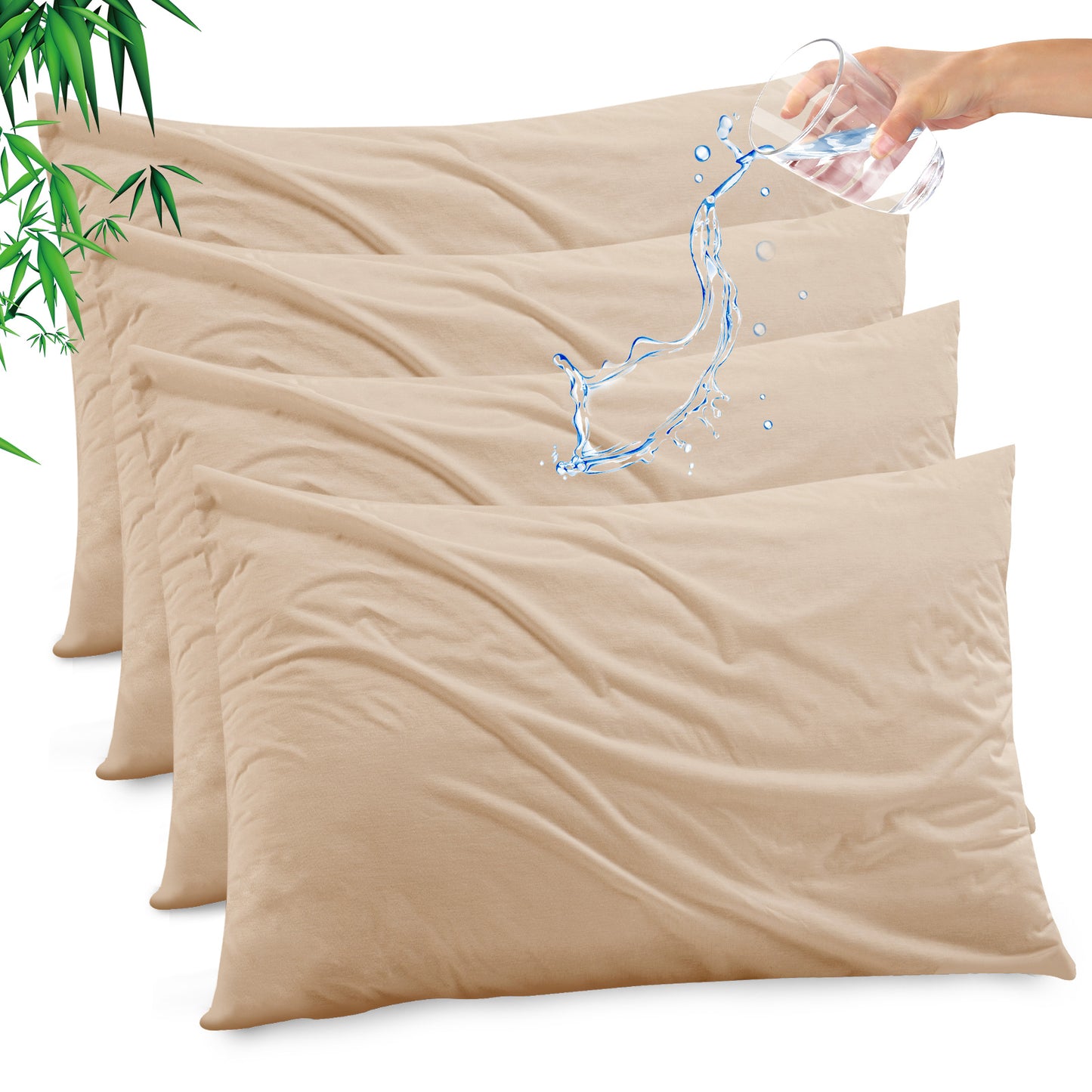 KINGREST Waterproof Pillow Protectors with Zipper (Pack of 2)