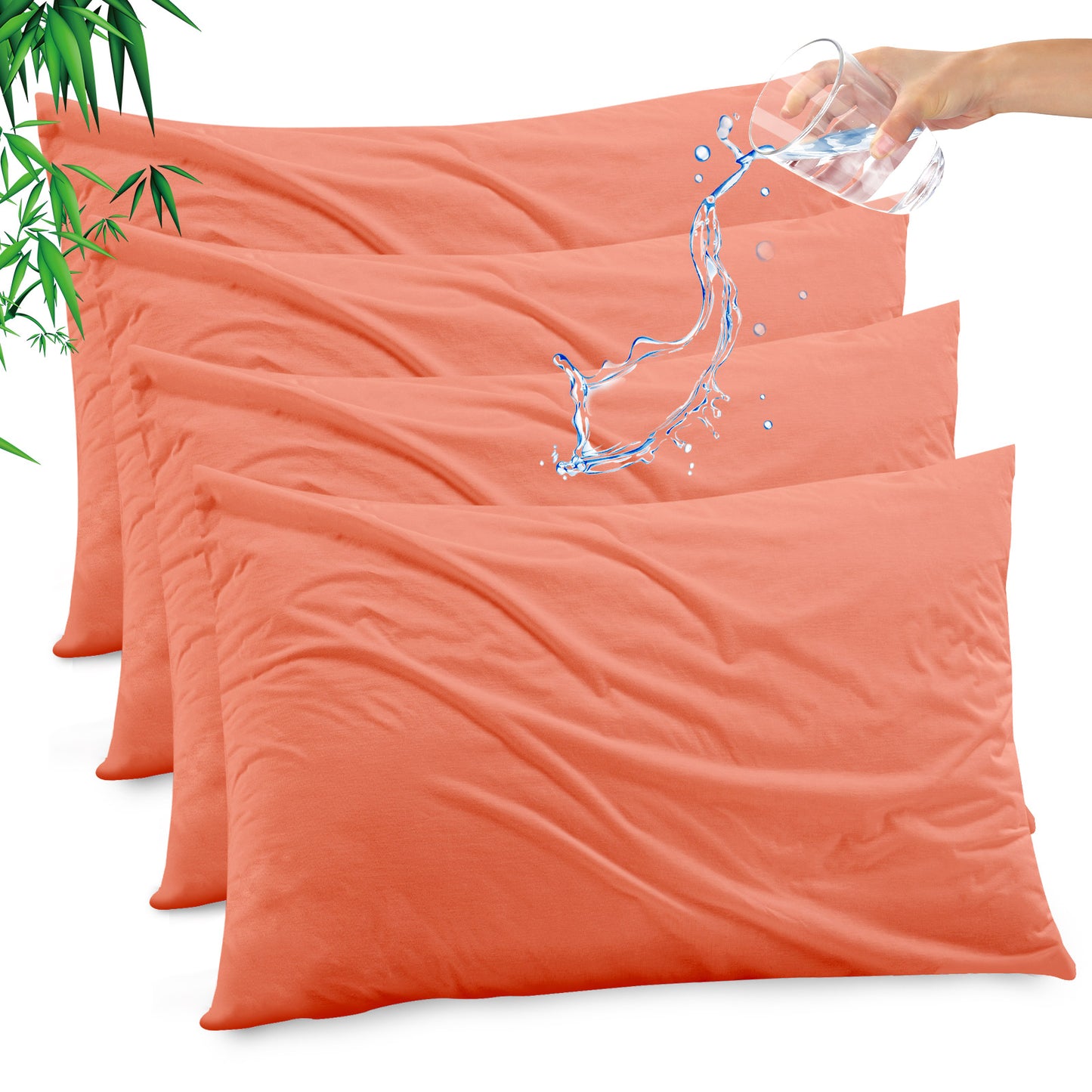 KINGREST Waterproof Pillow Protectors with Zipper (Pack of 2)