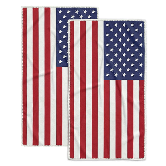 Gogreen 2026 World Cup Beach Towel with American Flag Print, (30x60 Inch, 2-Pack) - Quick Dry Sand Free Beach Towel - Stylish Unique Gift