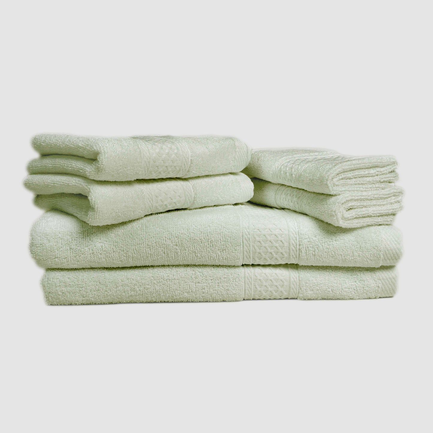 Gogreen White Bath Towel Sets of 6 Pieces, 2 Bath Towels 2 Hand Towels 2 Washcloths, 100% Cotton Highly Absorbent Towels for Bathroom, Gym, Hotel