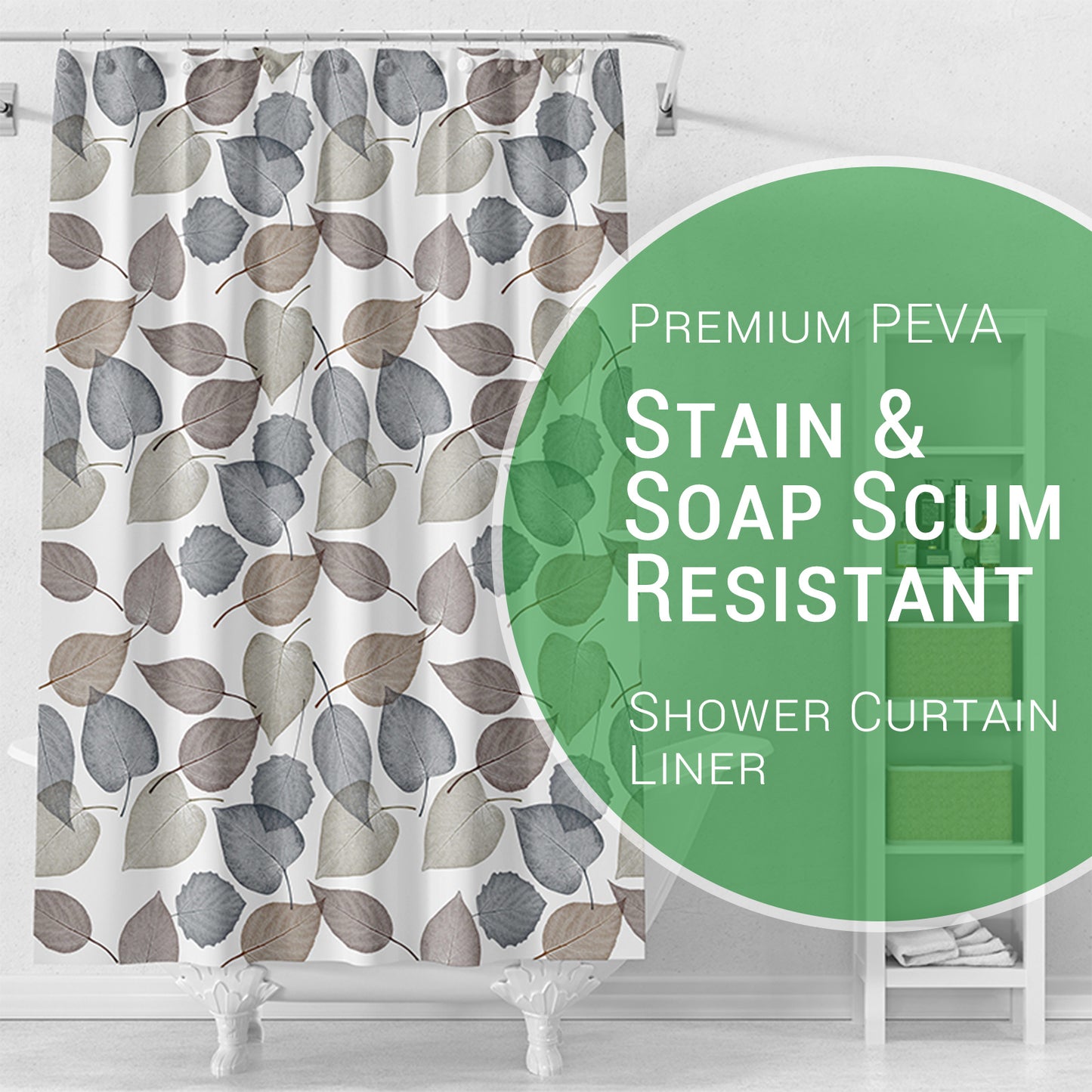 Gogreen Bathroom Shower Curtain - Waterproof Plastic Shower Curtain Premium PEVA Non-Toxic with Rust Proof Grommets Clear 8G Heavy Duty Bathroom Accessories (72x72)