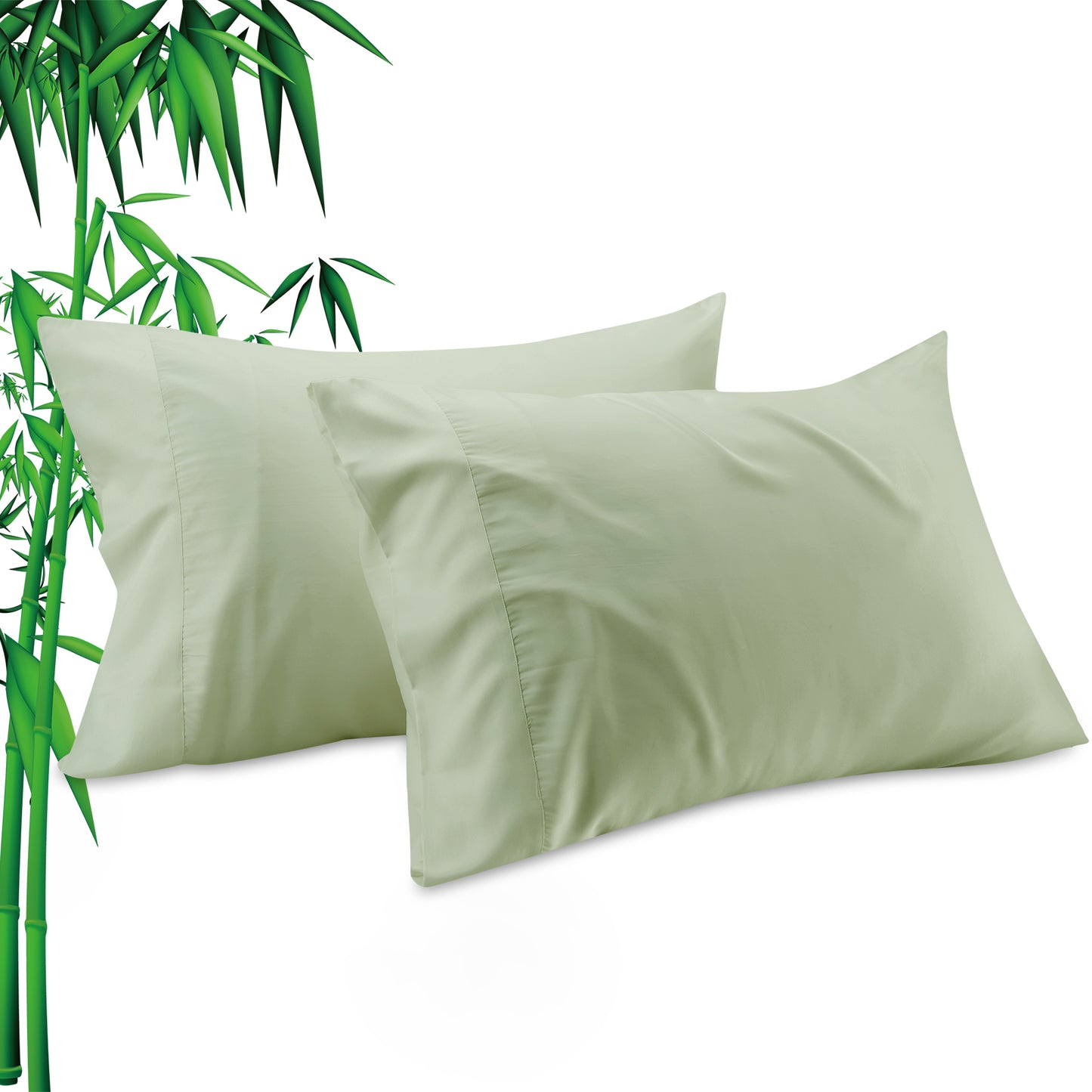 Gogreen Cooling Pillow Cases (Set of 2) for Hot Sleepers & Night Sweats, Rayon Derived from Bamboo Pillow Case, Breathable and Silky Soft Envelope Pillowcases