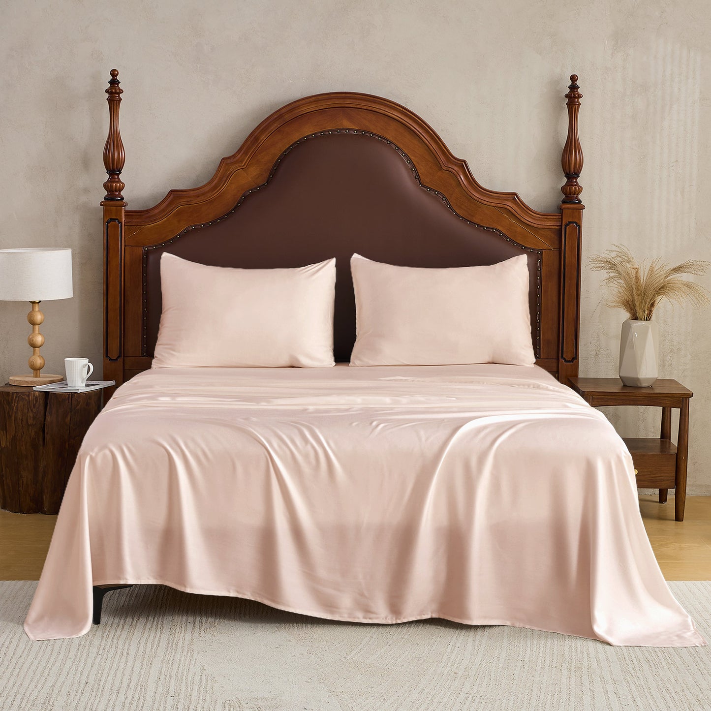 3pc - Gogreen 50% Bamboo & 50% Microfiber Solid 3 Pieces Sheet Set Deep Pocket Fit 16"