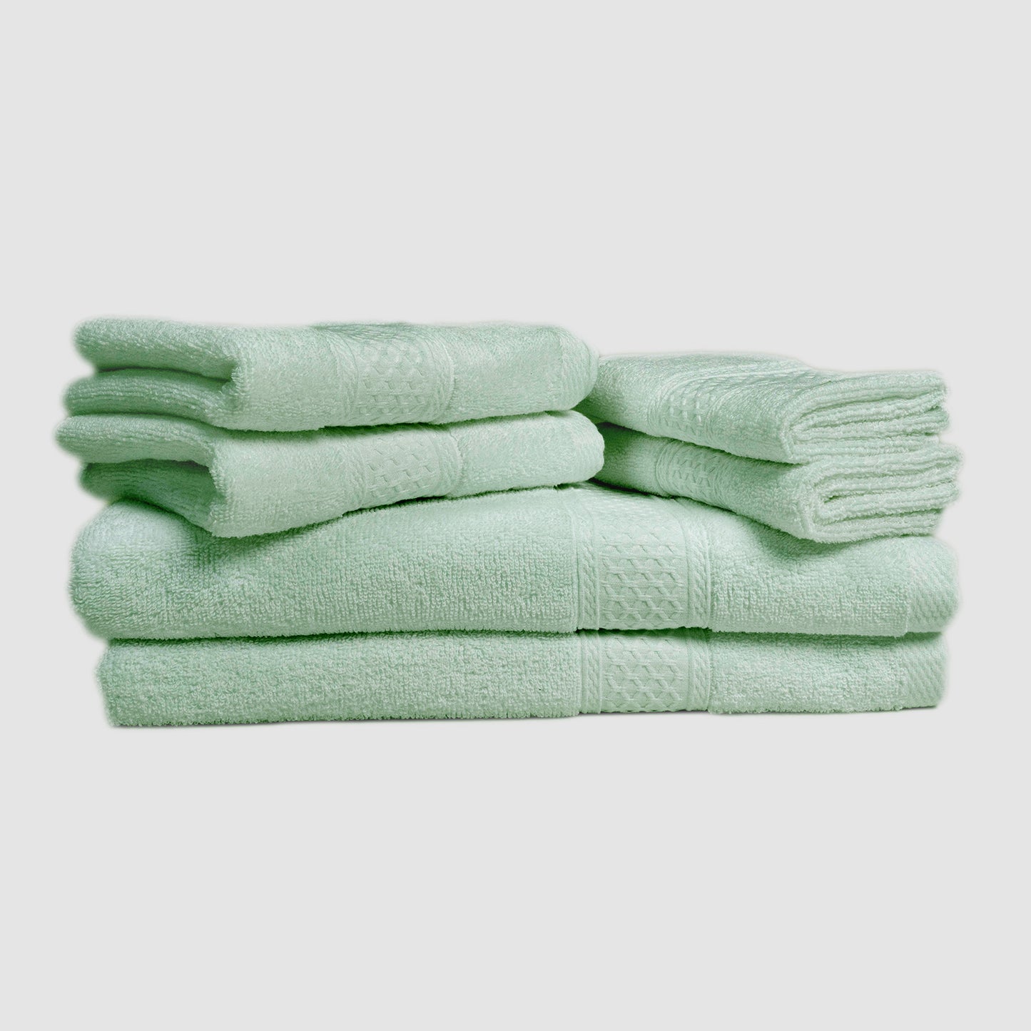 Gogreen White Bath Towel Sets of 6 Pieces, 2 Bath Towels 2 Hand Towels 2 Washcloths, 100% Cotton Highly Absorbent Towels for Bathroom, Gym, Hotel