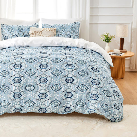 Hitime Microfiber Printed 3 Pieces Printed Duvet Cover Set