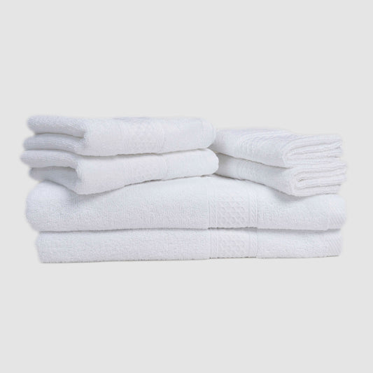 Gogreen White Bath Towel Sets of 6 Pieces, 2 Bath Towels 2 Hand Towels 2 Washcloths, 100% Cotton Highly Absorbent Towels for Bathroom, Gym, Hotel