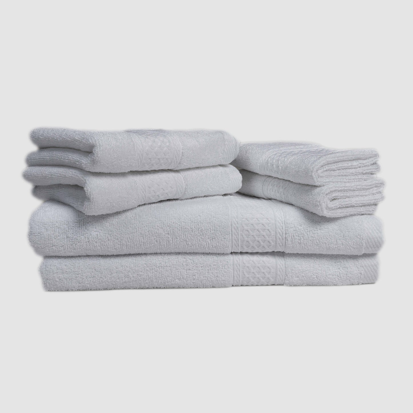 Gogreen White Bath Towel Sets of 6 Pieces, 2 Bath Towels 2 Hand Towels 2 Washcloths, 100% Cotton Highly Absorbent Towels for Bathroom, Gym, Hotel