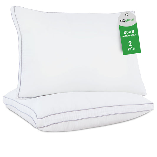 GOGREEN 100% Cozy Microfiber Extra Firm Bed Pillows (2 pack)