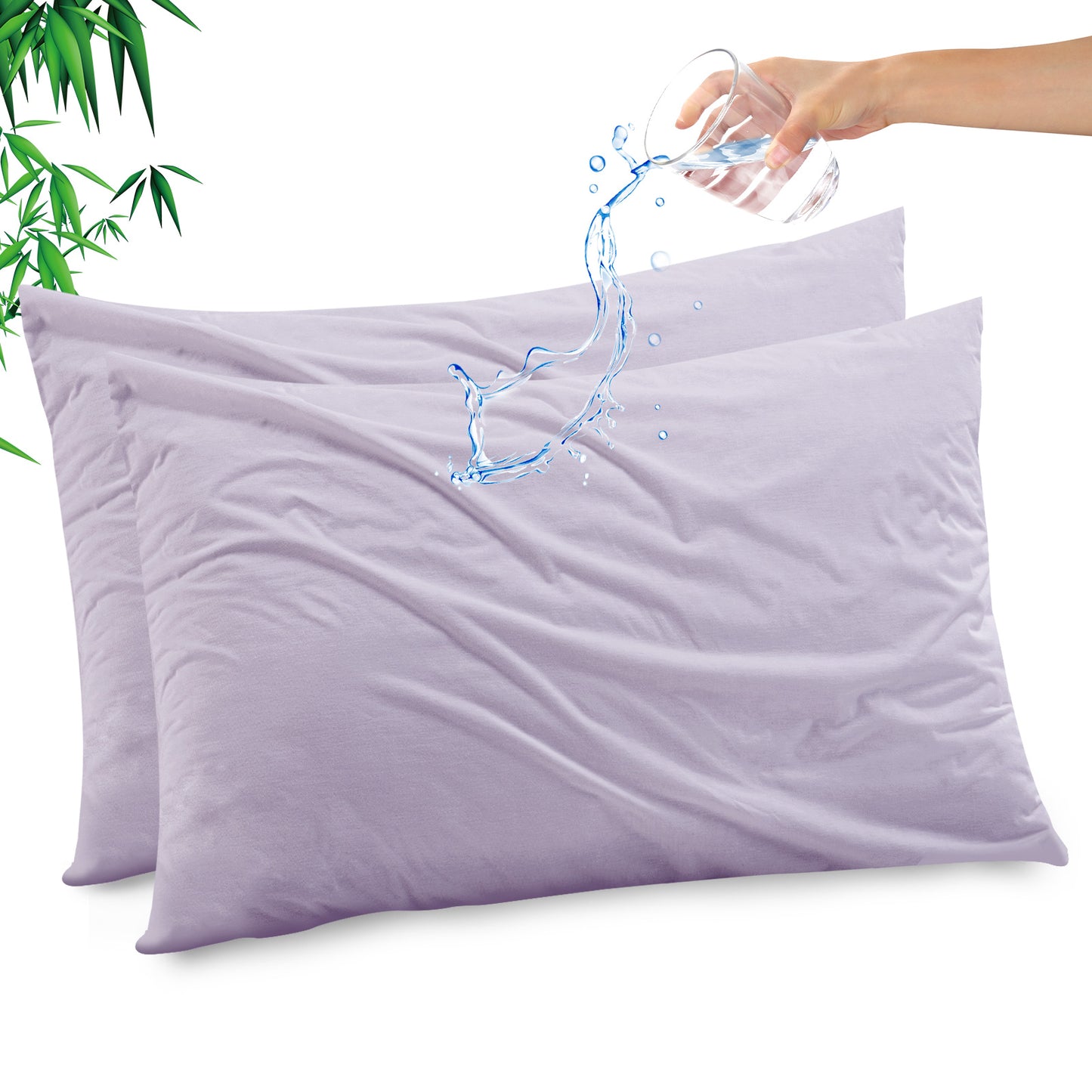 KINGREST Waterproof Pillow Protectors with Zipper (Pack of 2)