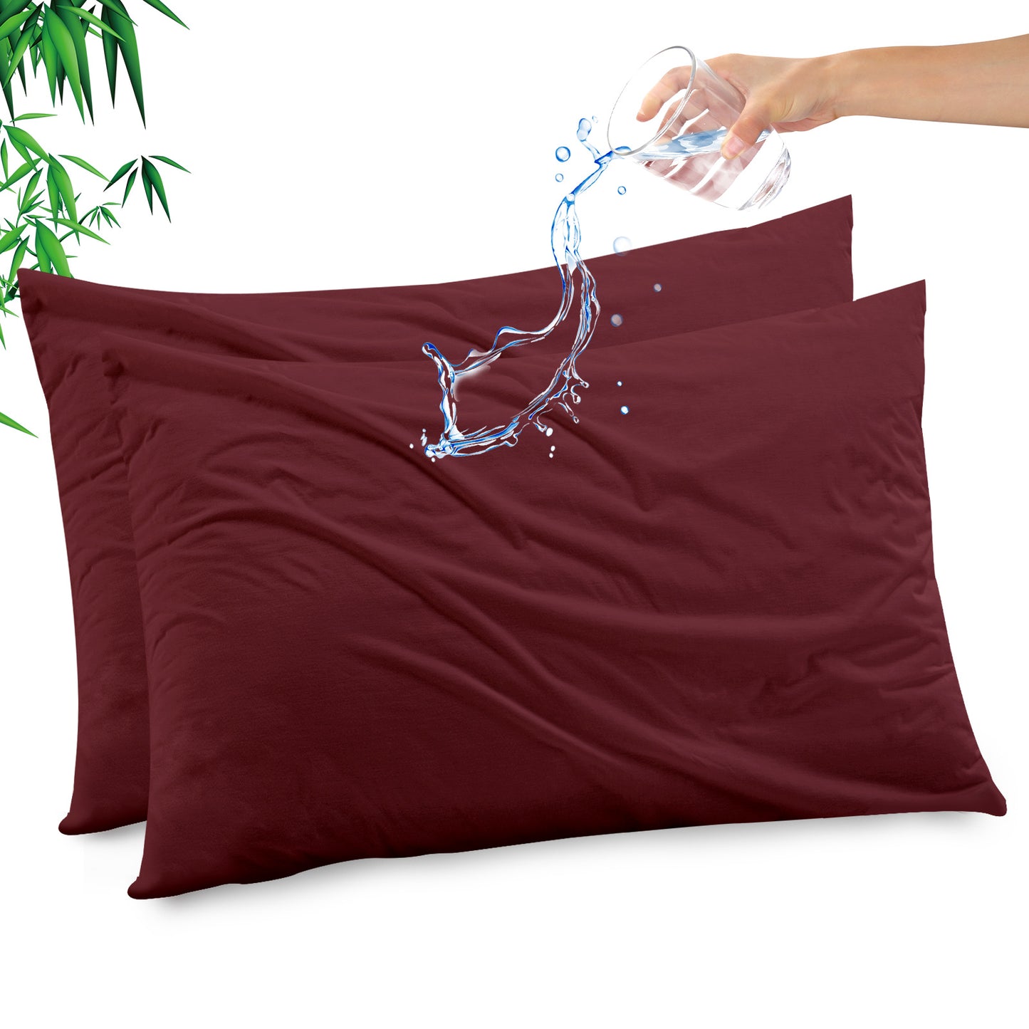 KINGREST Waterproof Pillow Protectors with Zipper (Pack of 2)