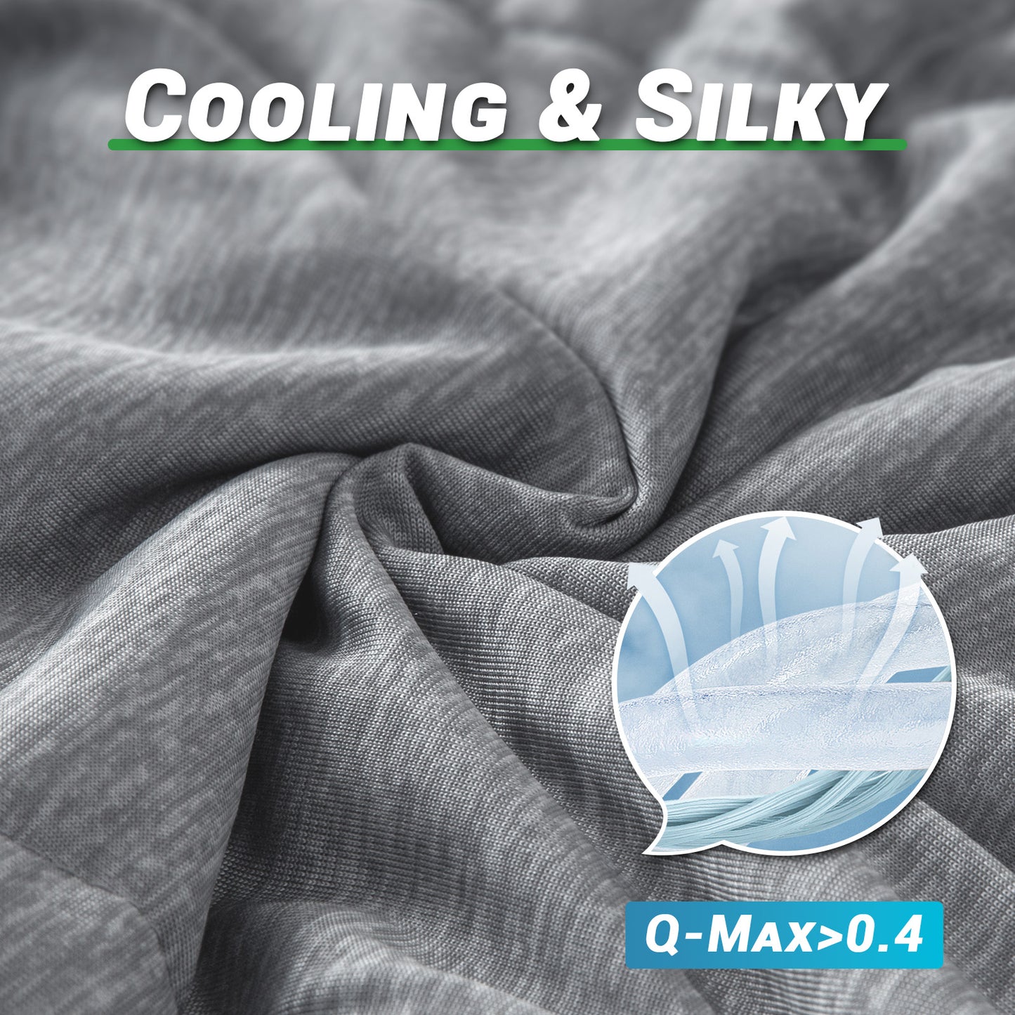 GOGREEN Cooling Comforter Blanket, Double Sided Summer Cool Comforter Q-MAX>0.5, Ultra Soft Arc Chill Cooling Blanket for Hot Sleepers Night Sweats