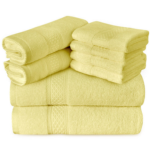 Gogreen White Bath Towel Sets of 6 Pieces, 2 Bath Towels 2 Hand Towels 2 Washcloths, 100% Cotton Highly Absorbent Towels for Bathroom, Gym, Hotel
